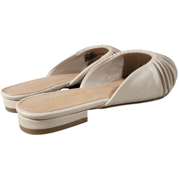 Shoedazzle Kheo Pointed Toe Mule Flats Bone 8 NIB - Picture 8 of 16